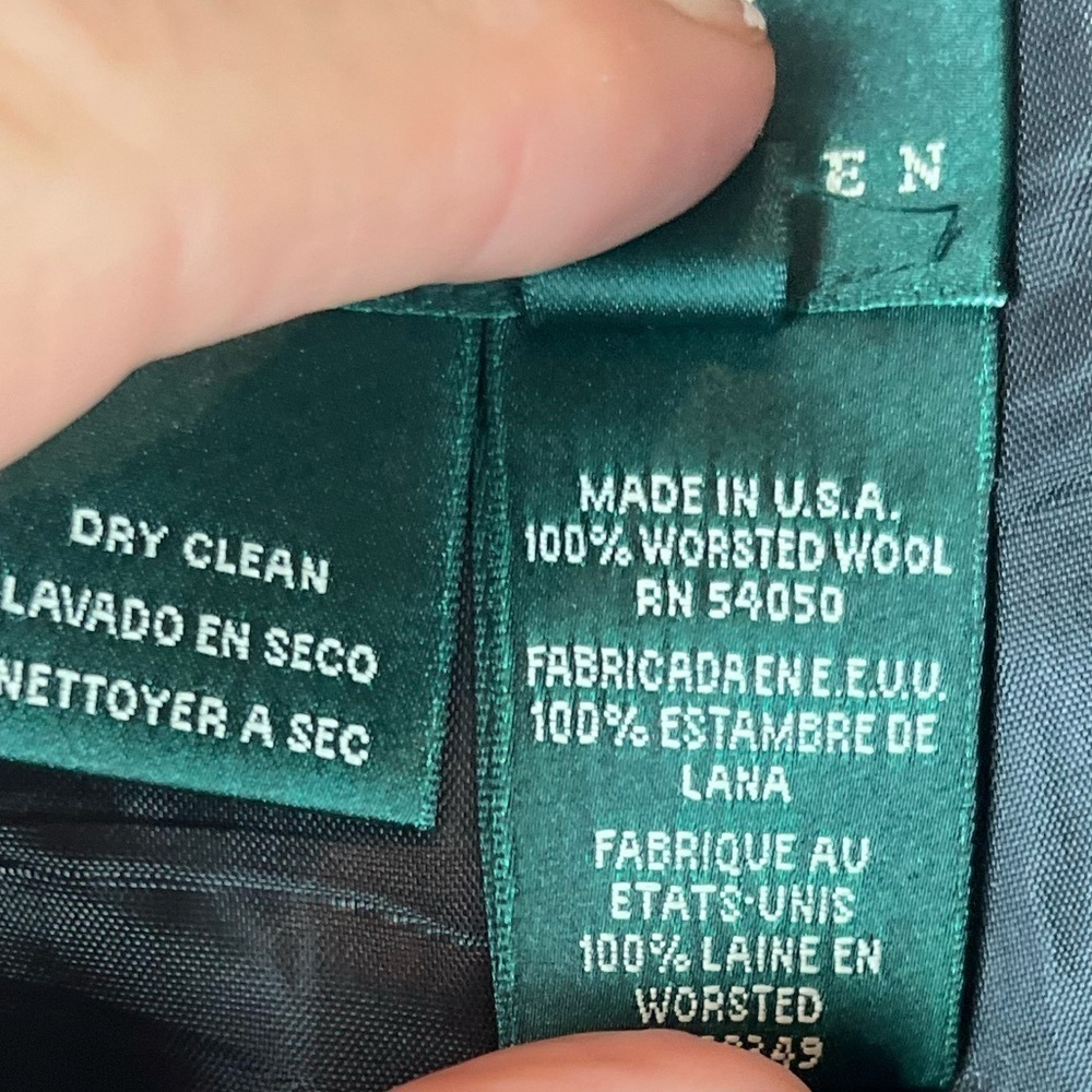 LAUREN RALPH LAUREN 100% Wool Black Pants Trousers Size 12 - Picture 8 of 12